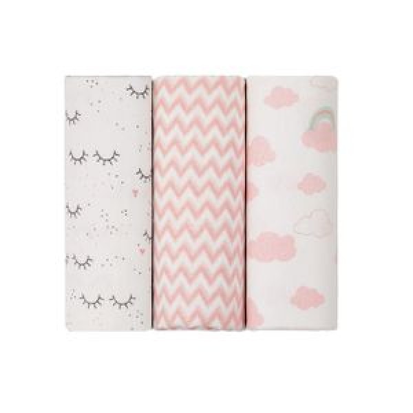 Encontraproduto.com.br - Cueiro Flanelado Com 3 Pçs Arco-Irís 1,0cm X 80cm Papi