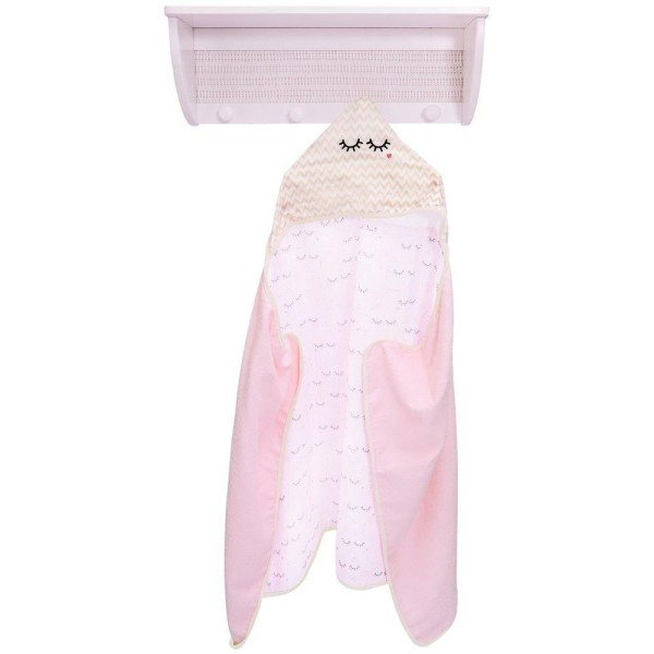 Encontraproduto.com.br - Toalha De Banho Felpuda Papi Forrada C/ Capuz Bordado Cílios