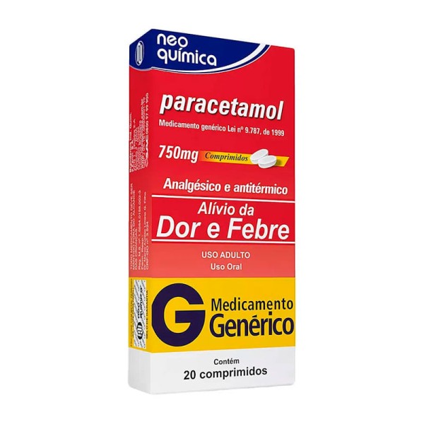 Encontraproduto.com.br - PARACETAMOL 750MG COMP CT BL 2X10