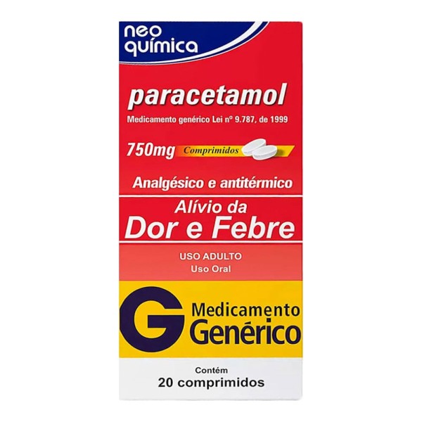 Encontraproduto.com.br - PARACETAMOL 750MG COMP CT BL 2X10