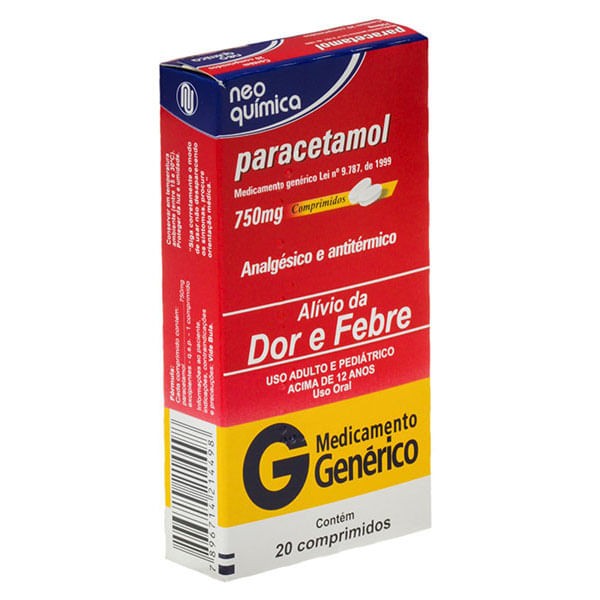 Encontraproduto.com.br - PARACETAMOL 750MG COMP CT BL 2X10
