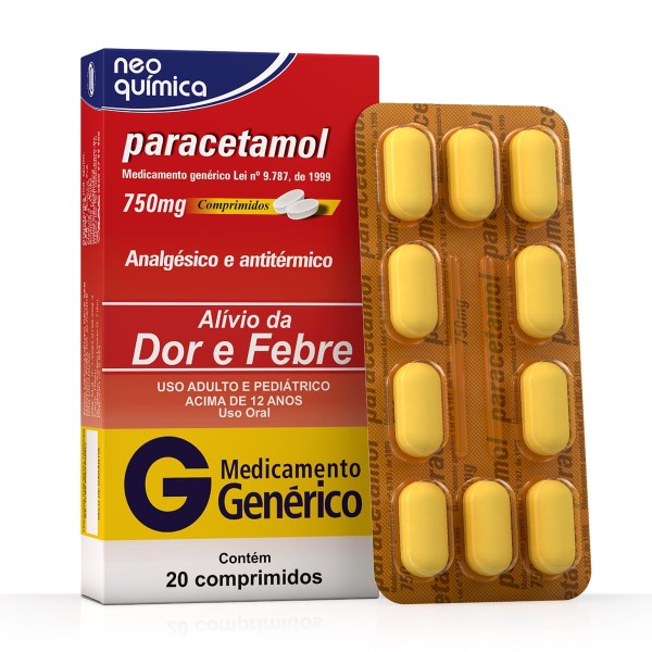 PARACETAMOL 750MG COMP CT BL 2X10