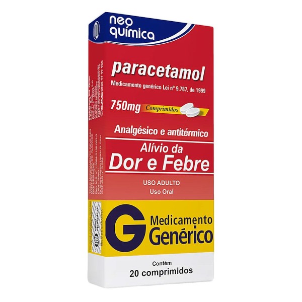 Encontraproduto.com.br - PARACETAMOL 750MG COMP CT BL 2X10