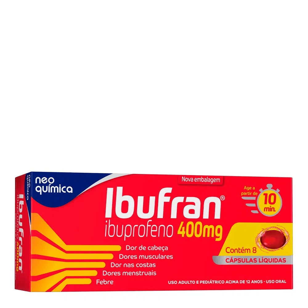 Ibufran 400mg Cápsula Mole - Caixa com 8 Cápsulas