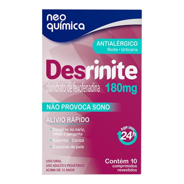 Encontraproduto.com.br - Desrinite 180mg Com 10 Comprimidos