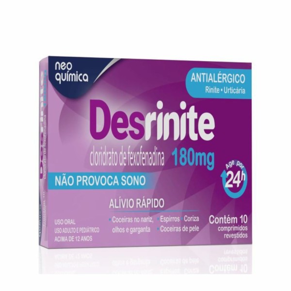 Encontraproduto.com.br - Desrinite 180mg Com 10 Comprimidos