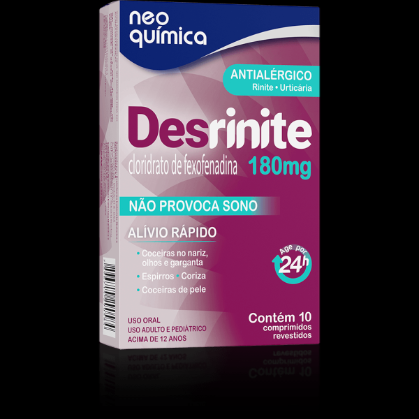 Encontraproduto.com.br - Desrinite 180mg Com 10 Comprimidos