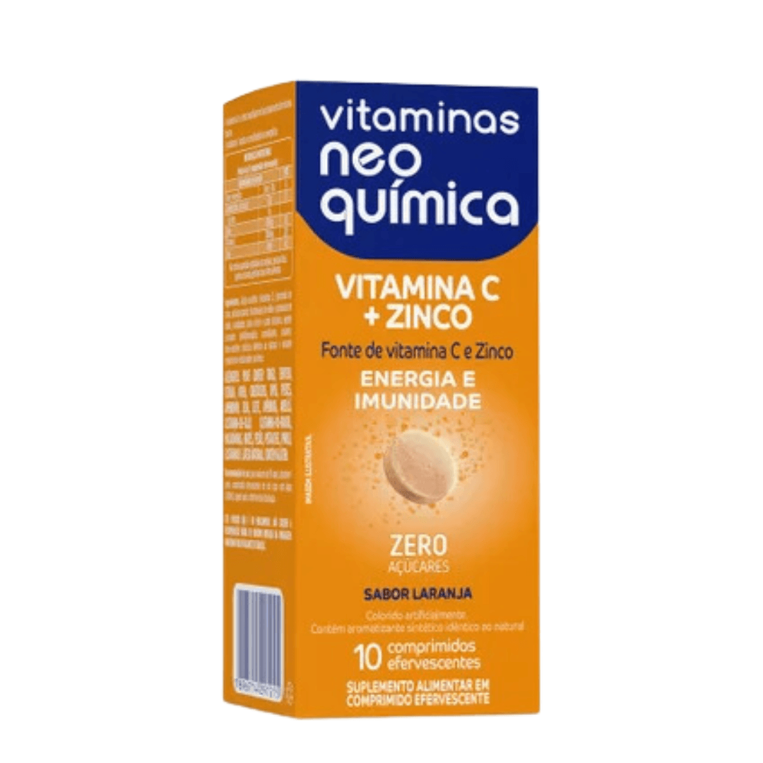 Encontraproduto.com.br - Vitamina C + Zinco Neo Química  10 Comprimidos Efervescentes