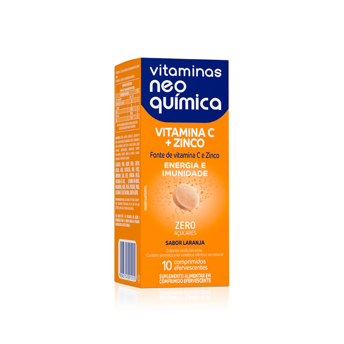 Encontraproduto.com.br - Vitamina C + Zinco Neo Química  10 Comprimidos Efervescentes