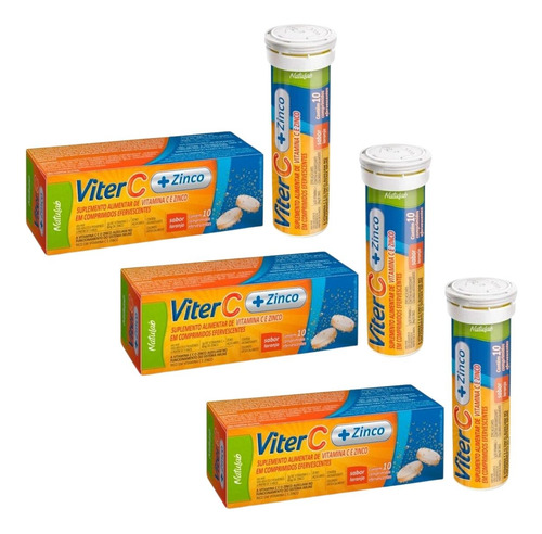 Encontraproduto.com.br - Vitamina C + Zinco Neo Química  10 Comprimidos Efervescentes