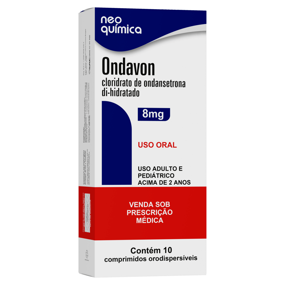 Encontraproduto.com.br - Ondavon 8mg Comprimido Orodispersível - Caixa com 10 Comprimidos