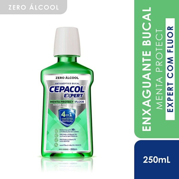 Encontraproduto.com.br - Enxaguatório Bucal Cepacol Expert Menta 4 em 1 Sem Álcool 250ml