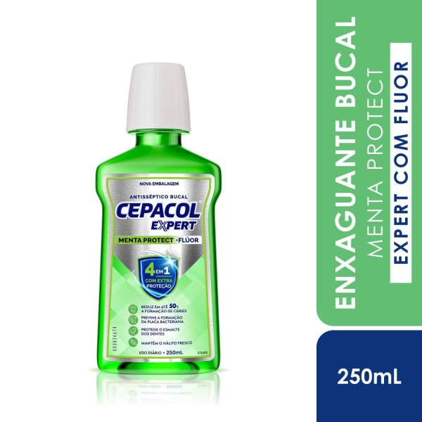 Encontraproduto.com.br - Enxaguatório Bucal Cepacol Expert Menta 4 em 1 Sem Álcool 250ml