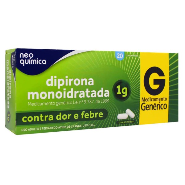 Encontraproduto.com.br - Dipirona Sódica Neo Química 1g | Com 20 Comprimidos