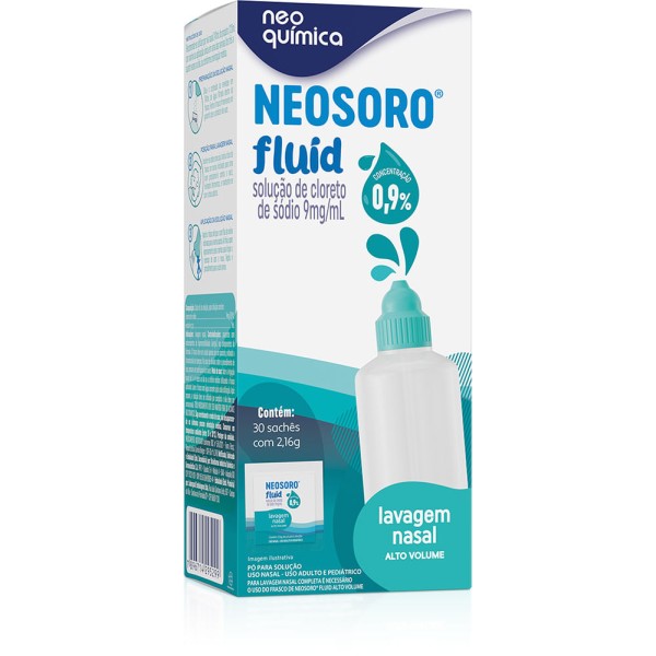 Encontraproduto.com.br - Solucao De Cloreto De Sodio 0,9 Em Po Para Lavagem Nasal Neosoro Fluid  30 Saches De 2,16g