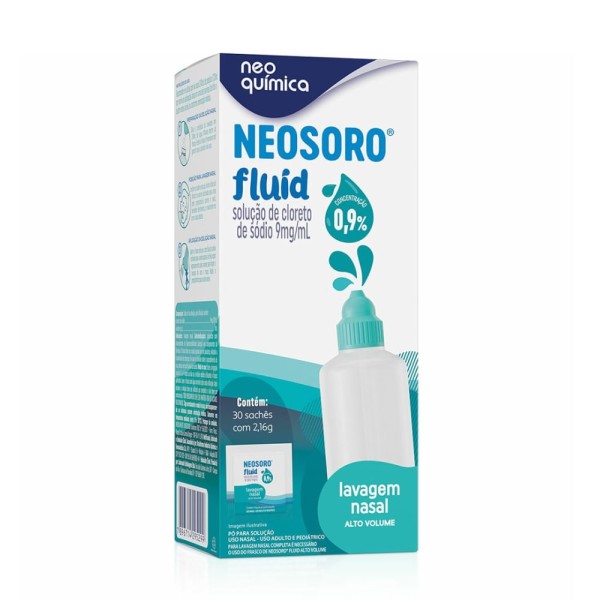 Encontraproduto.com.br - Solucao De Cloreto De Sodio 0,9 Em Po Para Lavagem Nasal Neosoro Fluid  30 Saches De 2,16g