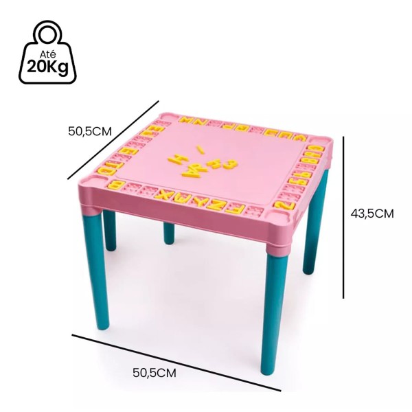 Mesa Infantil 2 Cadeira Educativa Para Menina 4130 Tritec