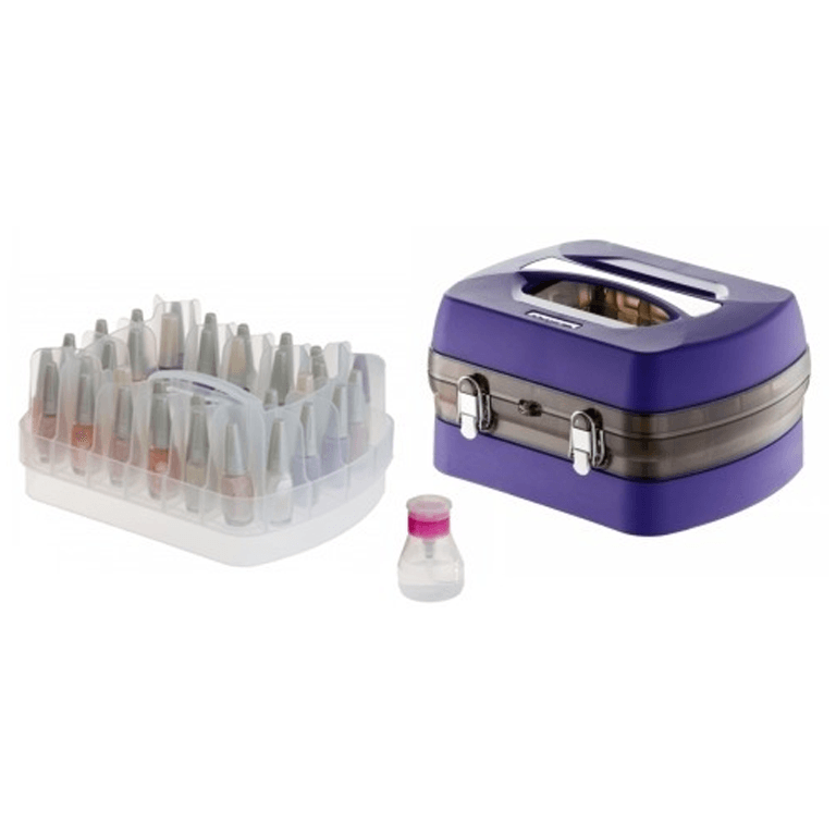 Maleta P/ 34 Esmaltes Profissional C/ Porta Acetona Roxa - Dompel