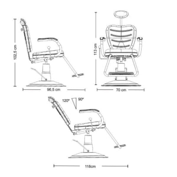 Encontraproduto.com.br - Cadeira Hidr. Reclinavel Barber Top 3762 Rpa Tabaco - Dompel Moveis