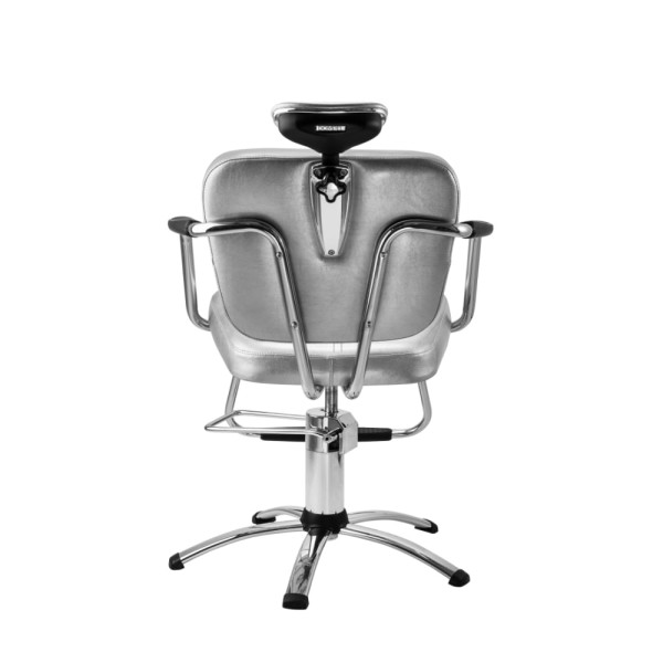 Encontraproduto.com.br - Cadeira Cabelereiro Barbeiro Poltrona Fixa Salão de Beleza Apoio Pé Cabeça Nix Plast Dompel Prata