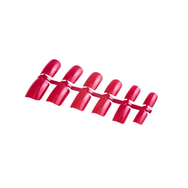 Encontraproduto.com.br - Unha Postiça Realista Manicure Vermelho Com 24 un Quadrada Média Multiuso Salão de Beleza Dompel