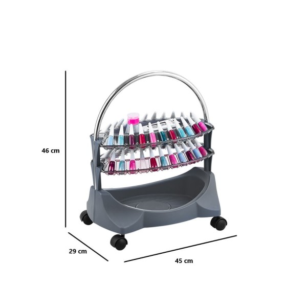 Encontraproduto.com.br - Carrinho Smaltbell Cinza com 2 Bandejas Dompel