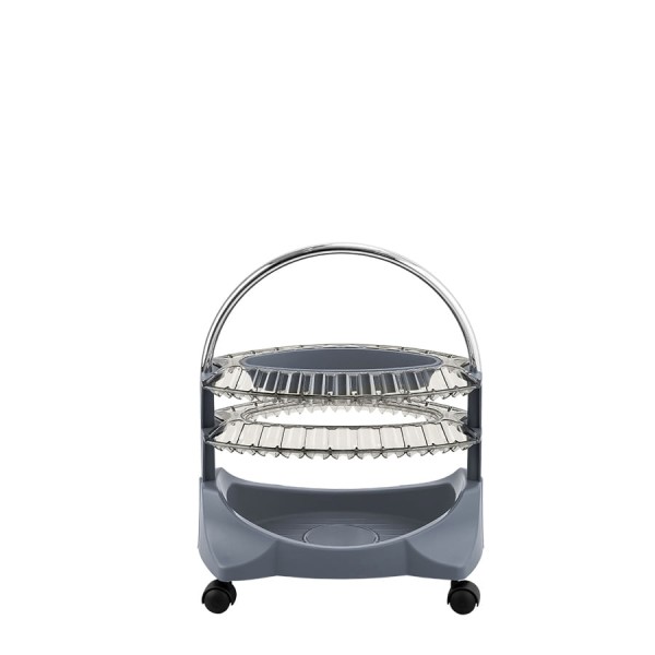 Encontraproduto.com.br - Carrinho Smaltbell Cinza com 2 Bandejas Dompel