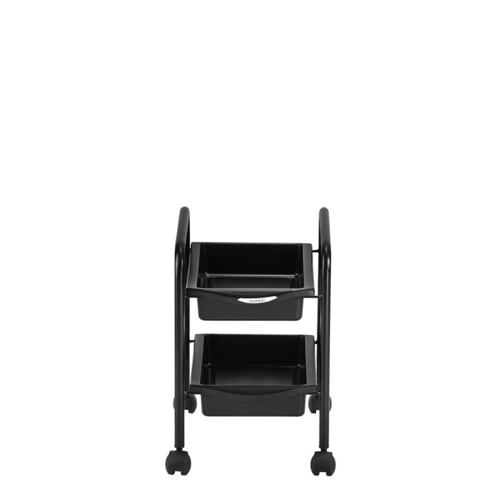 Encontraproduto.com.br - Carrinho Auxiliar de Salão de Beleza Estética Cabelereiro Manicure Smart 2 Bandejas Dompel Preto