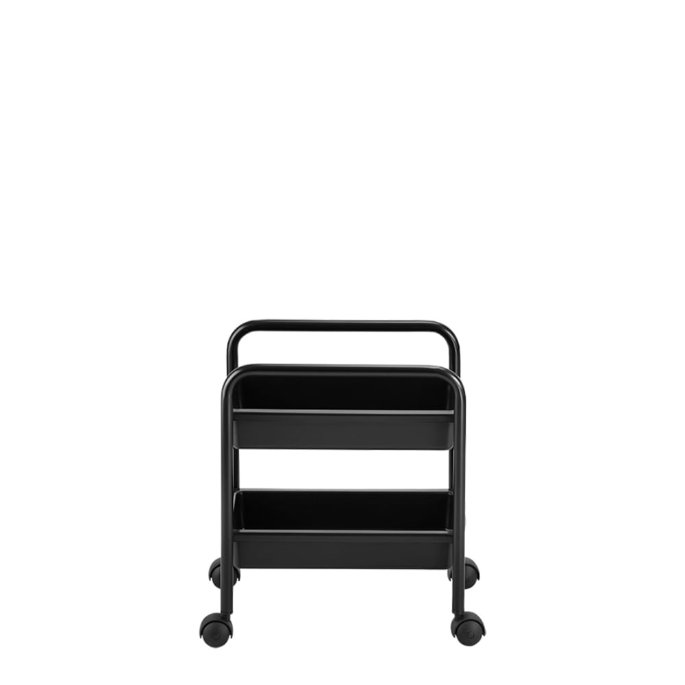 Encontraproduto.com.br - Carrinho Auxiliar de Salão de Beleza Estética Cabelereiro Manicure Smart 2 Bandejas Dompel Preto