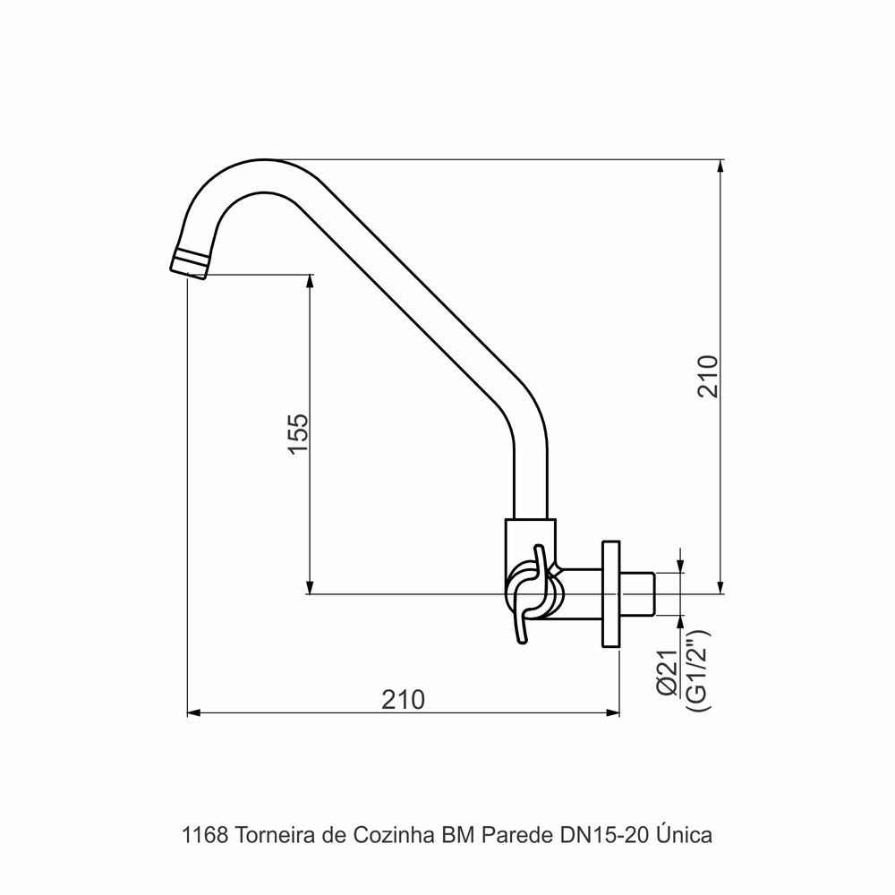 Encontraproduto.com.br - Torneira Cozinha Parede Perflex Unica Bica Movel 10748610