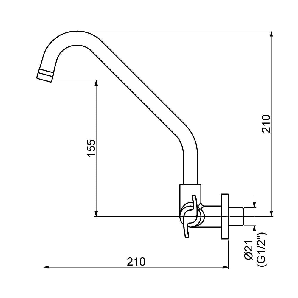 Encontraproduto.com.br - Torneira Cozinha Parede Perflex Unica Bica Movel 10748610