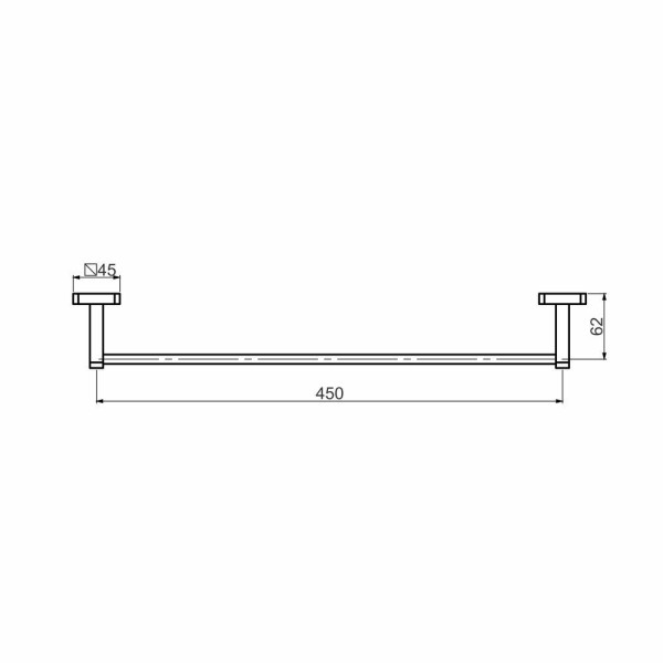 Encontraproduto.com.br - Porta Toalha Barra 45cm Like Square Cromada Perflex
