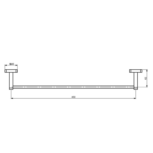 Encontraproduto.com.br - Porta Toalha Barra 45cm Like Square Cromada Perflex