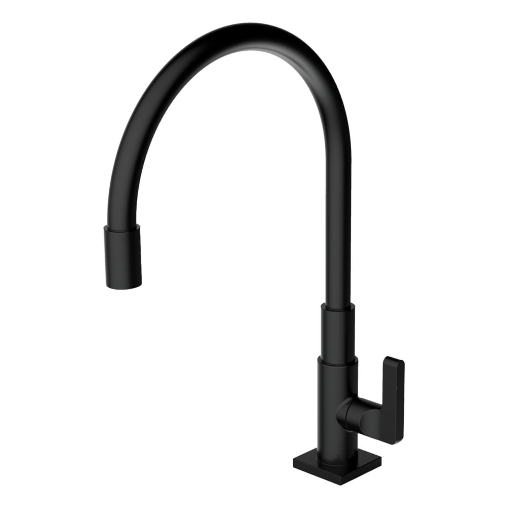 Torneira para Cozinha de Mesa Bica Alta Freedom Preto Fosco Perflex