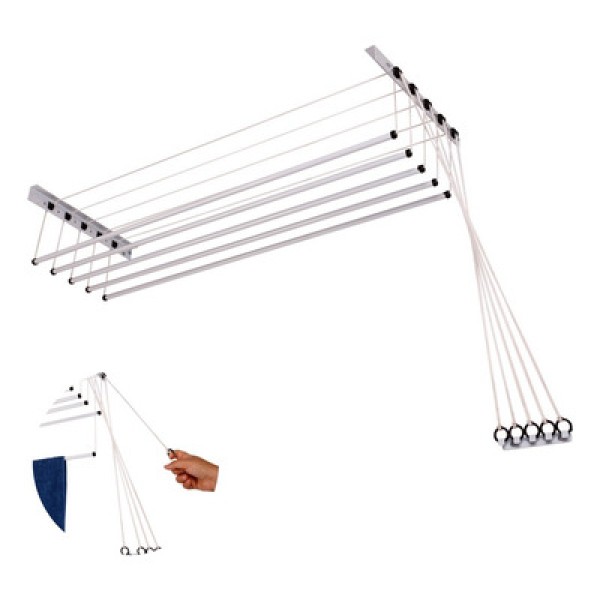 Encontraproduto.com.br - Varal Individual p/ Teto ou Parede Branco Maxeb
