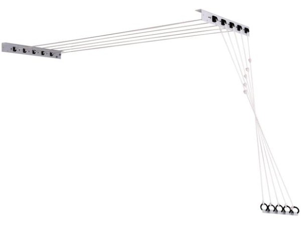 Encontraproduto.com.br - Varal Parede 350cm Polimax 7289 Aço Branco Maxeb