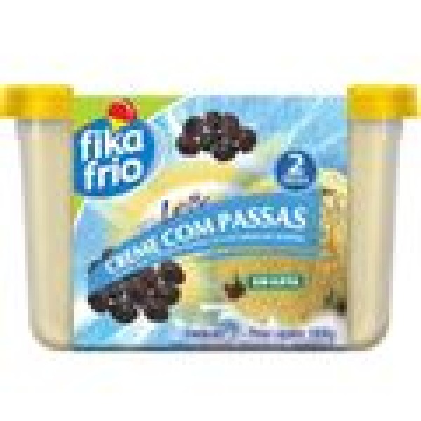 Encontraproduto.com.br - Sorvete Creme com Passas Fika Frio Pote 2 Litros