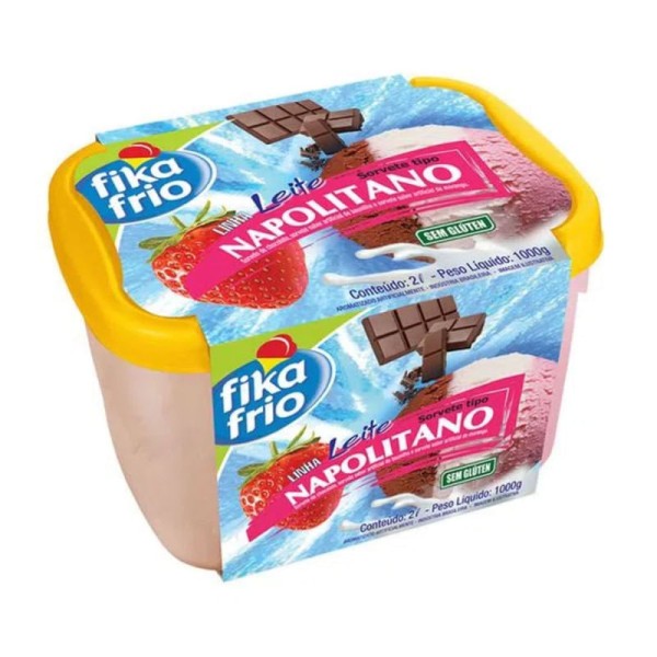 Encontraproduto.com.br - Sorvete Napolitano Fika Frio Pote Com 2L