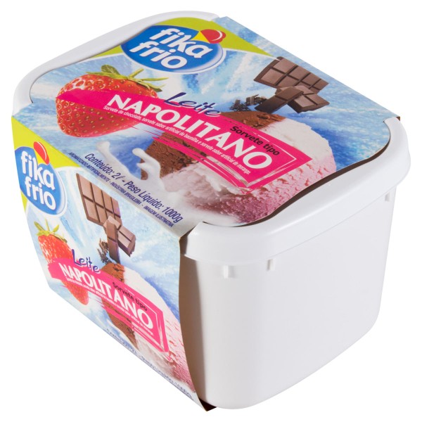 Encontraproduto.com.br - Sorvete Napolitano Fika Frio Pote Com 2L