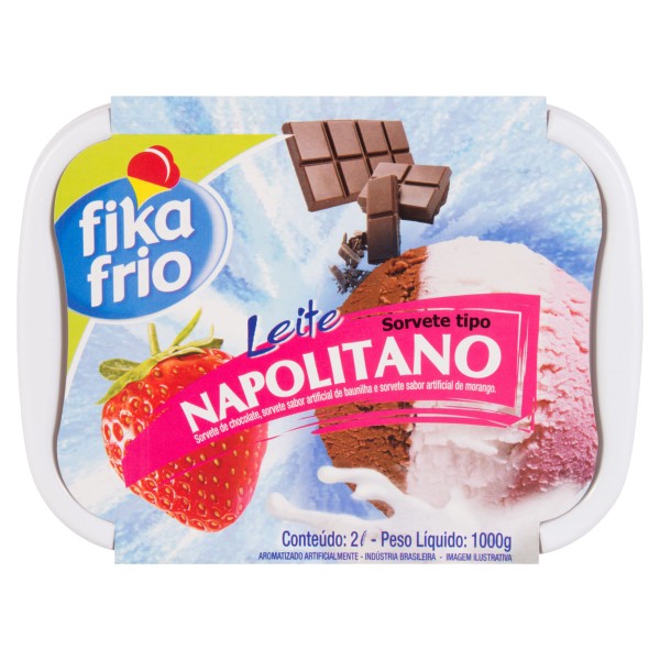 Encontraproduto.com.br - Sorvete Napolitano Fika Frio Pote Com 2L
