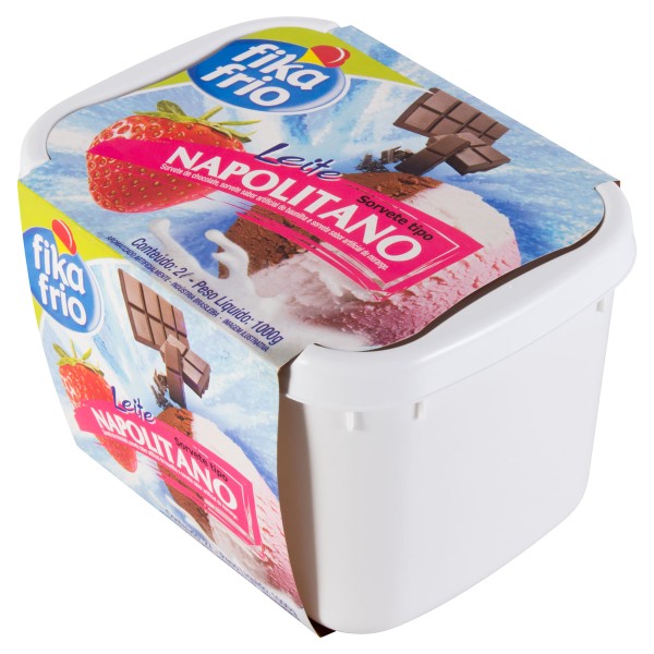 Encontraproduto.com.br - Sorvete Napolitano Fika Frio Pote Com 2L