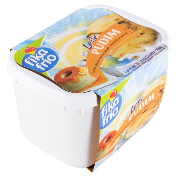 Encontraproduto.com.br - Sorvete de Pudim Fika Frio Pote 2 Litros