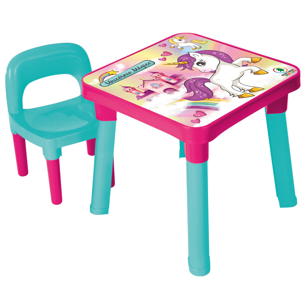 Encontraproduto.com.br - Mesinha de Atividades - Unicórnio Mágico - Rosa - Monte Líbano