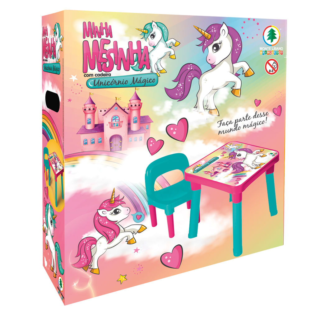 Encontraproduto.com.br - Mesinha de Atividades - Unicórnio Mágico - Rosa - Monte Líbano