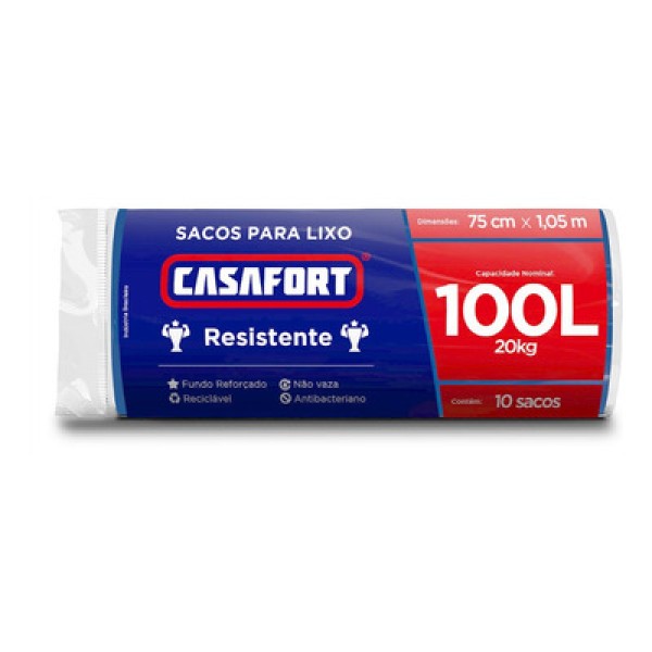 Encontraproduto.com.br - Saco para Lixo 15 Litros Casafort Azul com 40 Unidades