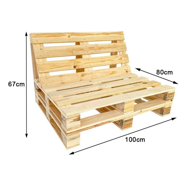 Encontraproduto.com.br - Kit 2 Sofás Pallet Em Pinus Com Encosto 2 Lugares Marrom