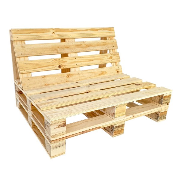 Encontraproduto.com.br - Kit 2 Sofás Pallet Em Pinus Com Encosto 2 Lugares Marrom
