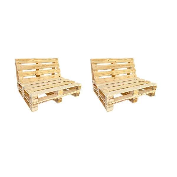 Encontraproduto.com.br - Conjuto De 2 Sofás De Pallet Padrão Com Encosto Marrom