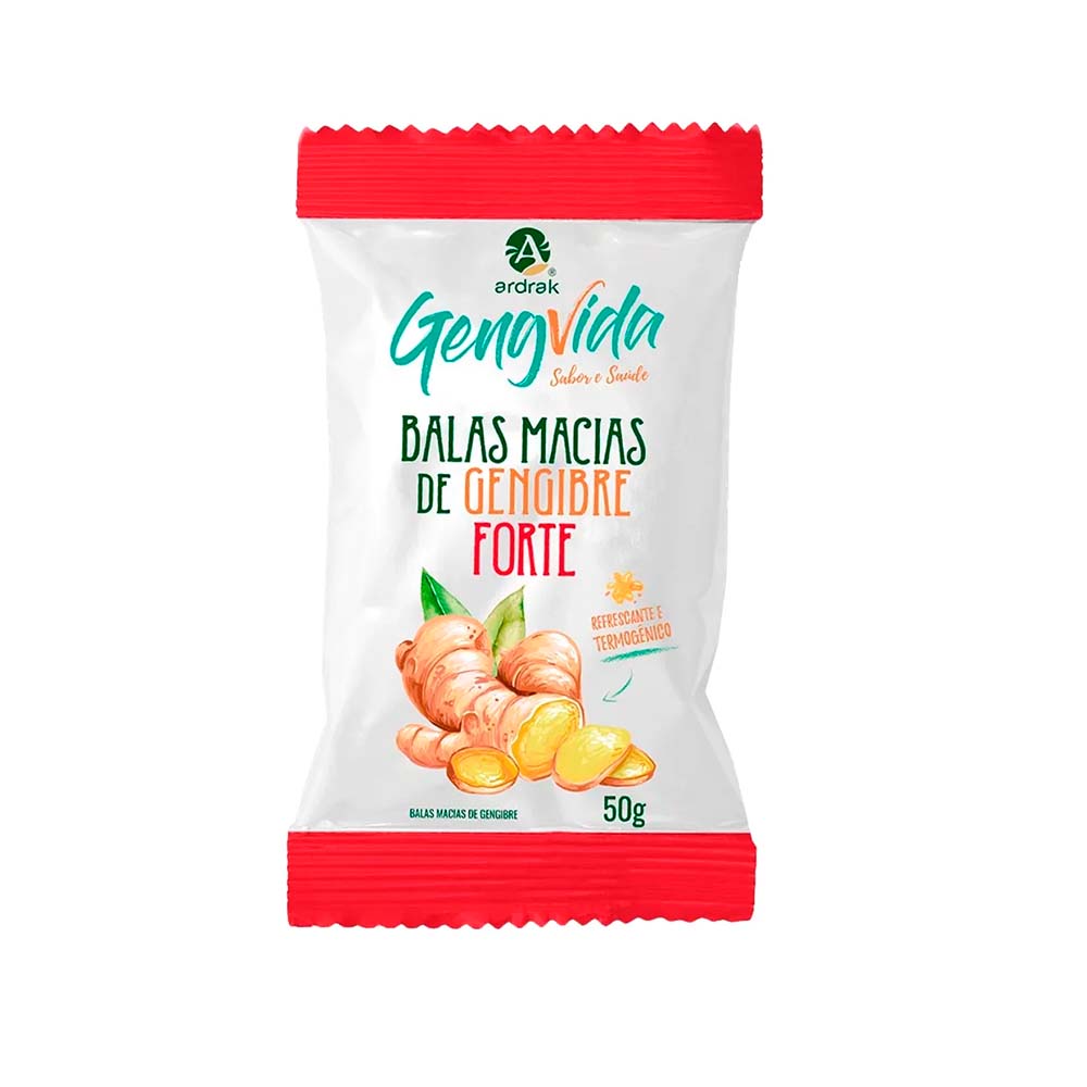 Encontraproduto.com.br - Balas de Gengibre Ardrak Macias Sabor Forte 50g