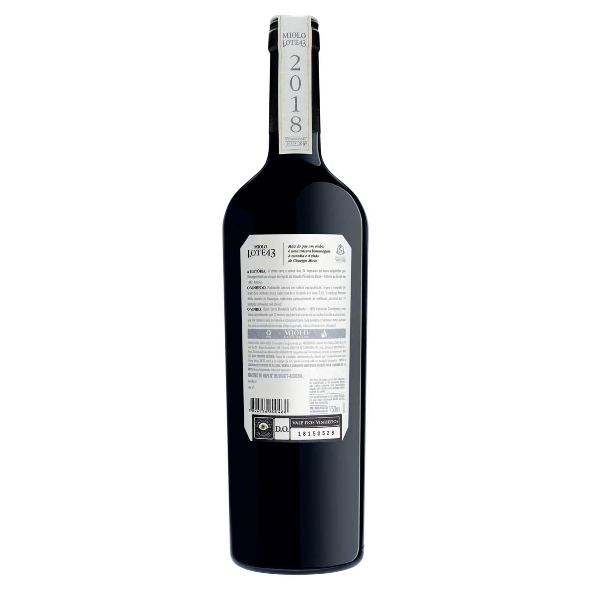Encontraproduto.com.br - Vinho tinto Miolo Lote 43 Merlot e Cabernet Sauvignon 2020 750ml